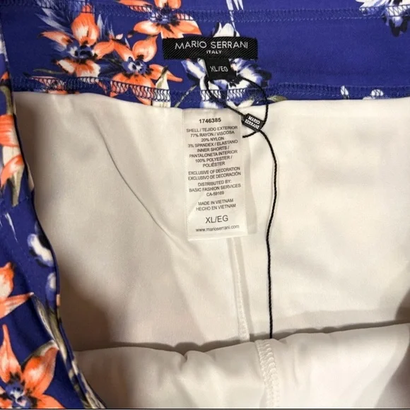 NEW Mario Serrani Women's Golf Skort Floral Blue Comfort Stretch XL - Picture 5 of 5
